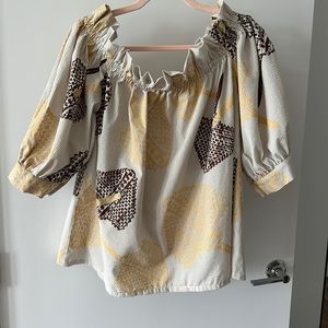 Nakeu Awai designs 50th Anniversary Hawaiian wear top lauhala fan on seersucker